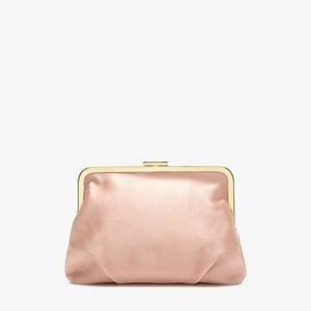 J. Crew Pink Satin Frame Clutch